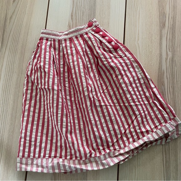 Kimchi & Blue cute red and white striped skirt button placket 12 Anthropologie - Picture 8 of 10
